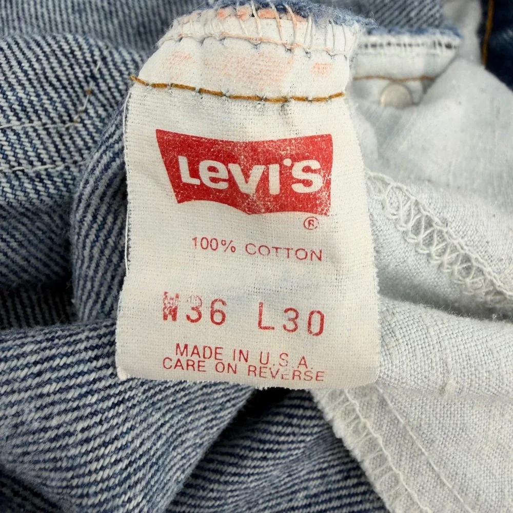 Vintage 80's Levi's 550 Orange Tab Acid Wash Jeans‎ USA Made 36x30 Relaxed Fit